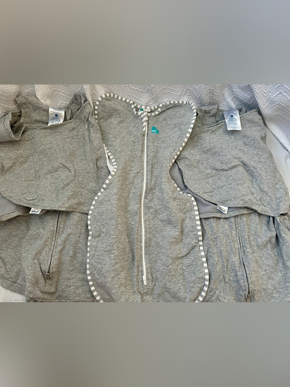 HALO & SawddleUp Gray Baby Swaddle Sleep Sacks